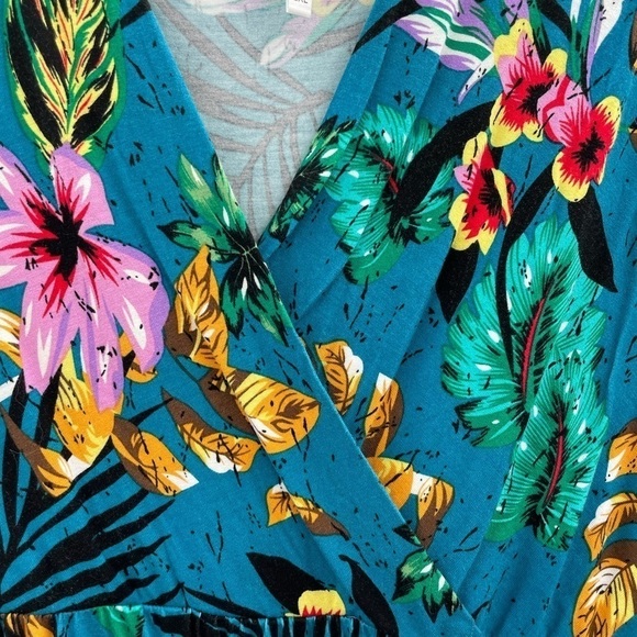 Xpenyo woman’s maternity tropical design stretchy wrap top maxi dress - Picture 3 of 6